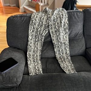 Brand new workout tags snakeskin jeans size 14.